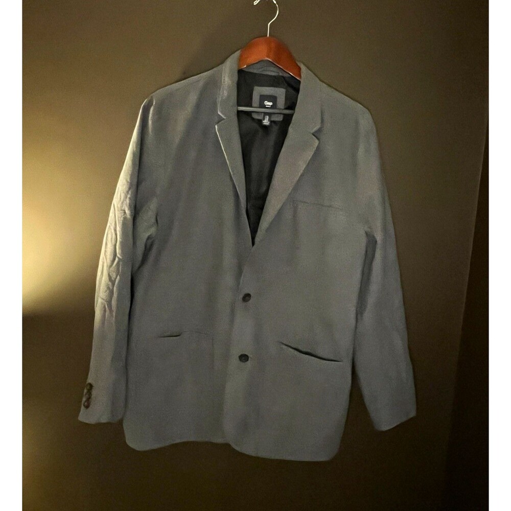 Gap Men’s XL Gray 100% Cotton Blazer Sport Coat 2 Button Casual Jacket